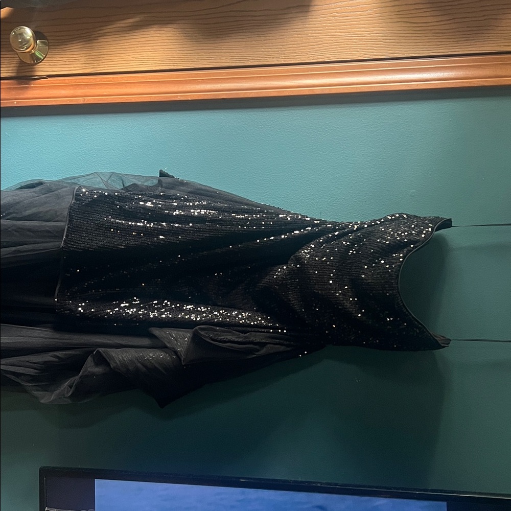 Fashion Nova Black Sequin Gown